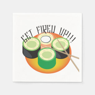 Serviette En Papier Motif du Sushi Party Hibachi Cucumber Chopsticks