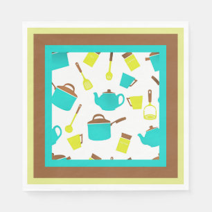 Serviette En Papier Motif d'ustensiles de cuisine