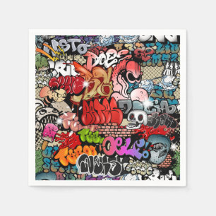 Serviette En Papier Motif dynamique urbain d'art de graffiti d'art de