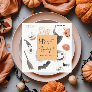 Serviette En Papier Motif effrayant d'Halloween coloré Joyeux Hallowe