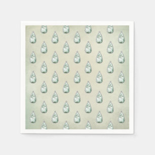 Serviette En Papier Motif élégant de diamant vintage sarcelle strass