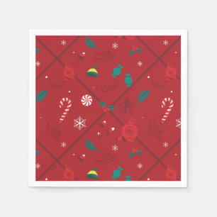 Serviette En Papier Motif Elf Candy Checker