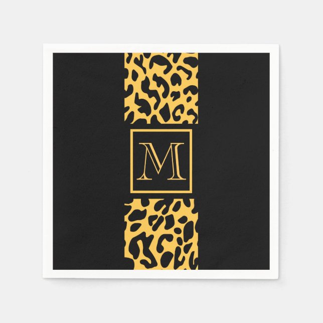 Serviette En Papier Motif Empreinte de léopard (Devant)