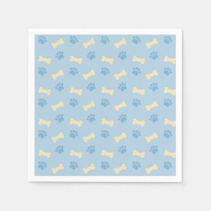 Serviette En Papier Motif Empreinte de patte bleu