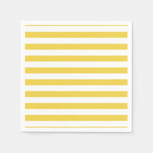 Serviette En Papier Motif en bande jaune et blanc