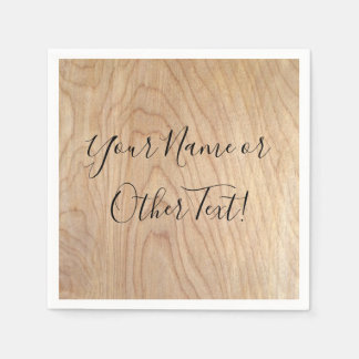 Serviette En Papier Motif en bois brut moderne rustique imprimé