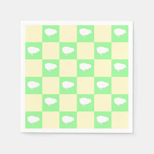 Serviette En Papier Motif en damier de Pâques avec blanc Chick Motif