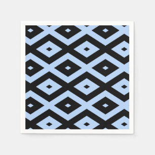 Serviette En Papier Motif en diamant bleu pâle et noir