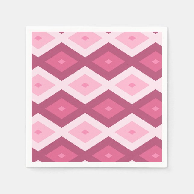 Serviette En Papier Motif en diamant rose (Devant)