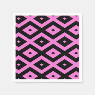 Serviette En Papier Motif en diamant rose et noir