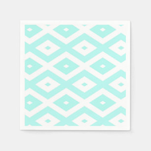 Serviette En Papier Motif en diamant Turquoise et blanc