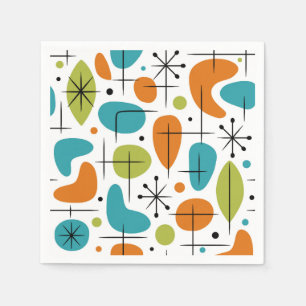 Serviette En Papier Motif en étoile éclatée de style Mid Century Moder