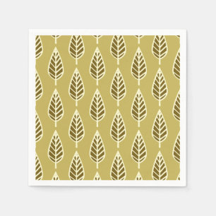 Serviette En Papier Motif en feuille de hêtre - Chameau tan et brun