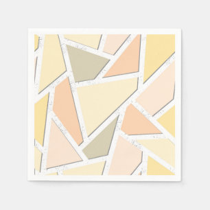 Serviette En Papier Motif en mosaïque jaune citron