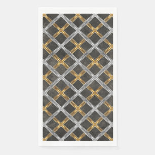 Serviette En Papier Motif en or, en argent et en noir