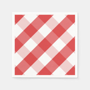 Serviette En Papier Motif en vichy rouge et blanc