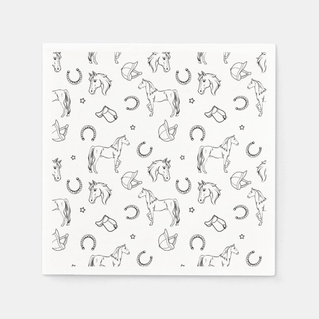 Serviette En Papier Motif équestre (Devant)