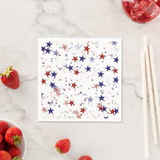Serviette En Papier Motif Étoiles Patriotiques USA Fête de l'Indépenda