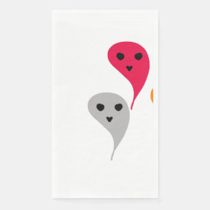 Serviette En Papier Motif fantôme Halloween rouge orange jaune gris