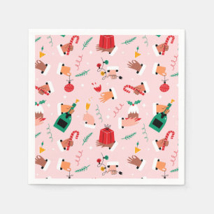Serviette En Papier Motif Festif des Mains de Vacances