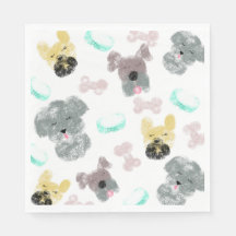 Motif Fête Chien Rose Bleu