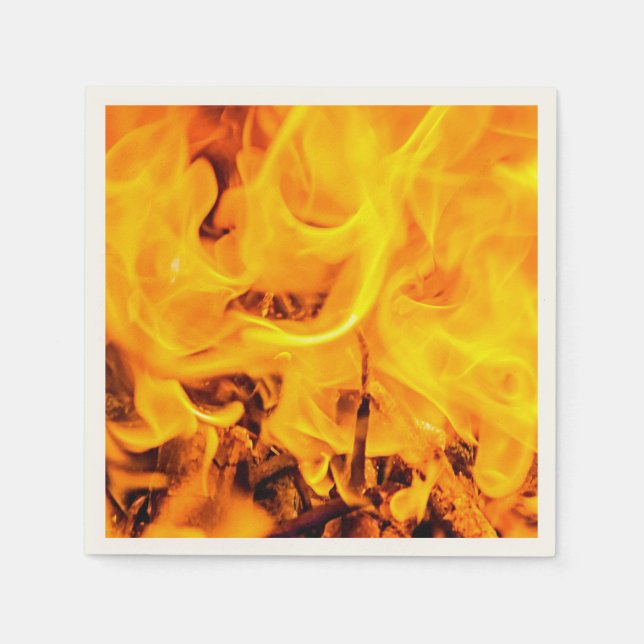 Serviette En Papier Motif Feu Et Flames (Devant)