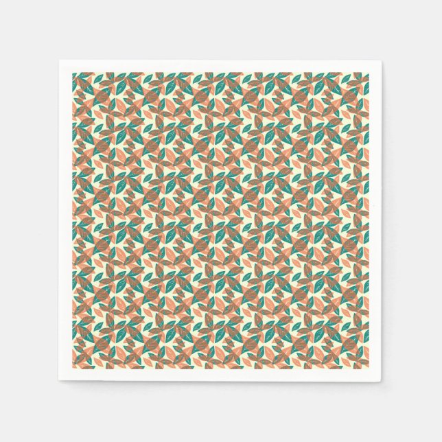 Serviette En Papier motif feuille Abstrait (Devant)