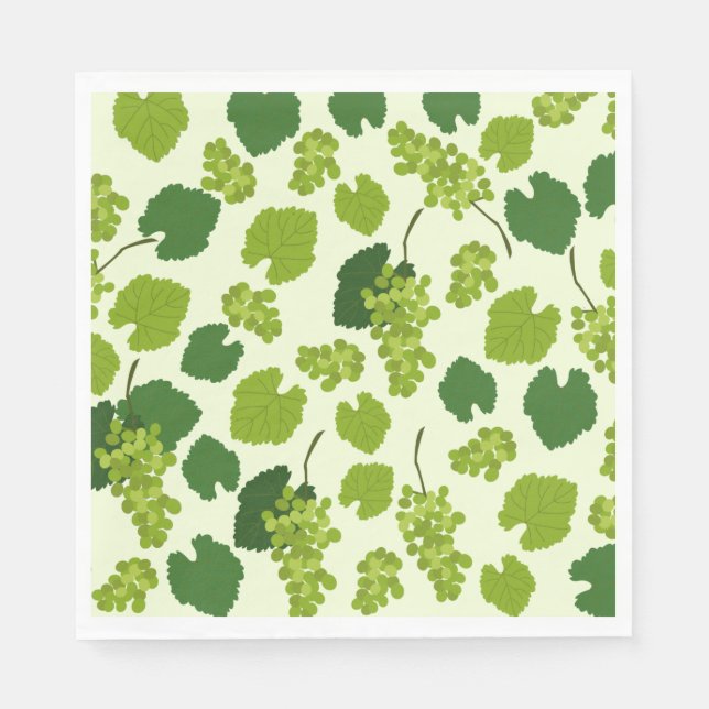 Serviette En Papier Motif Feuille de raisins et de raisins (Devant)