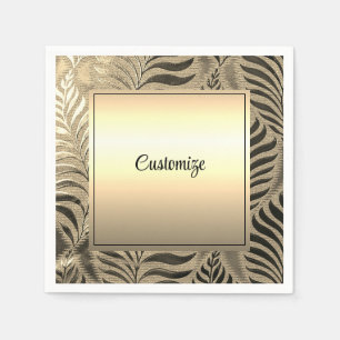 Serviette En Papier Motif Feuille d'or personnalisé