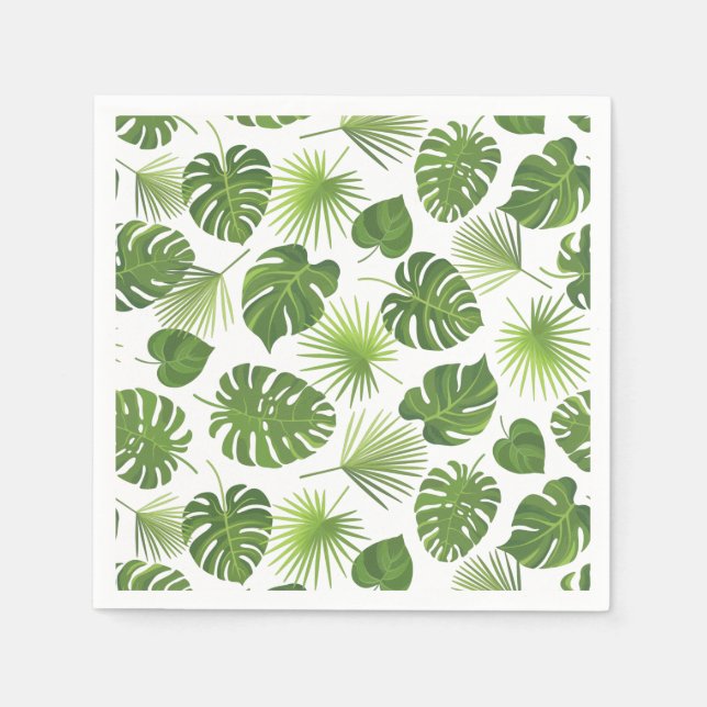 Serviette En Papier Motif Feuille élégant Green Tropical (Devant)