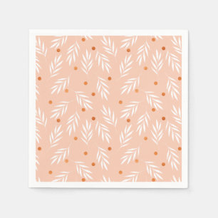 Serviette En Papier Motif Feuille moderne Apricot rose