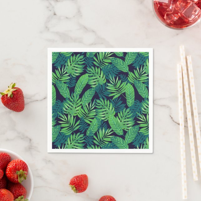 Serviette En Papier Motif Feuille tropical (En situation)