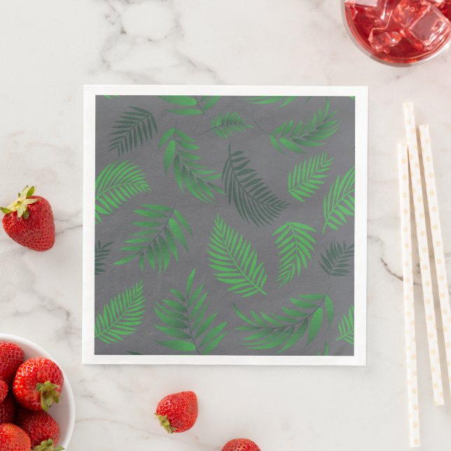 Serviette En Papier Motif Feuille tropical 13 (En situation)
