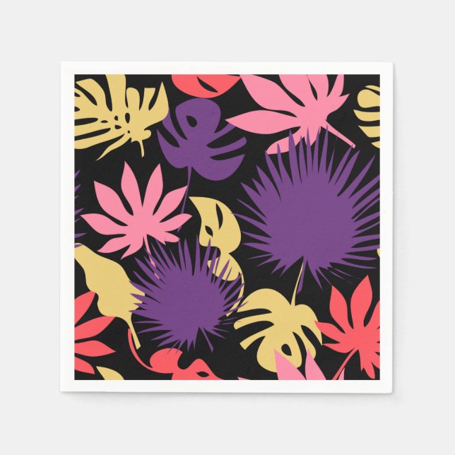 Serviette En Papier Motif feuille tropical sans couture (Devant)