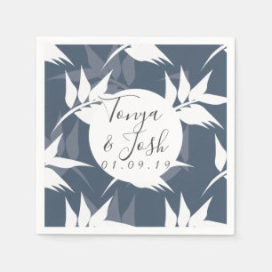 Serviette En Papier Motif feuille tropicale silhouette marine
