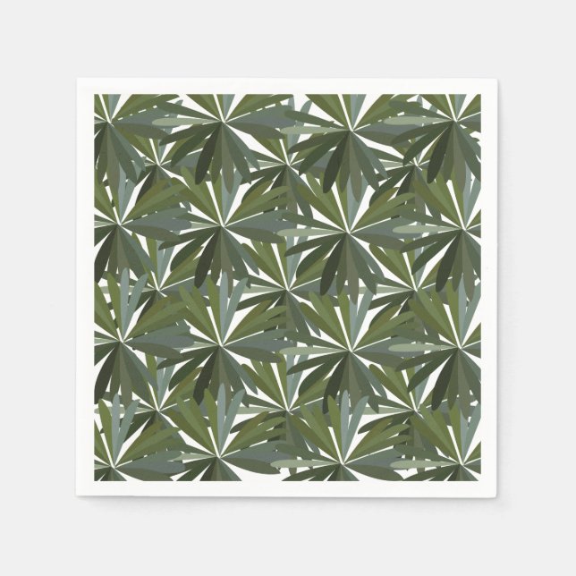 Serviette En Papier Motif Feuille vert (Devant)