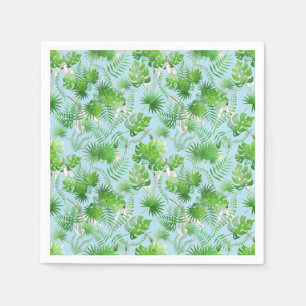 Serviette En Papier motif Feuille vert 3D 01x4 LBlue BG
