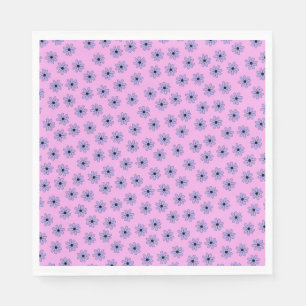 Serviette En Papier Motif Fleur Hippie Bleu Violet Prépa