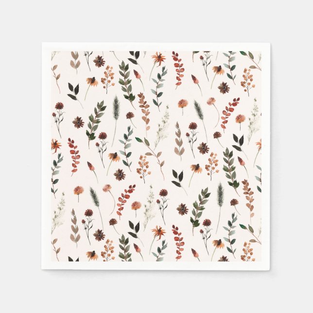 Serviette En Papier Motif Fleur sauvage de Earthy Fall (Devant)