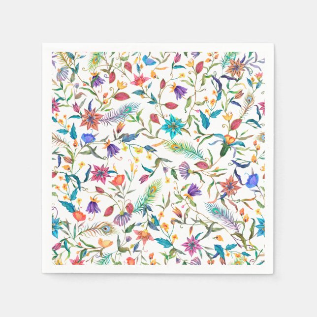 Serviette En Papier Motif Fleurs Sauvages    (Devant)