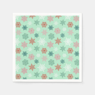 Serviette En Papier Motif flocon de neige multicolore – Noël hiver