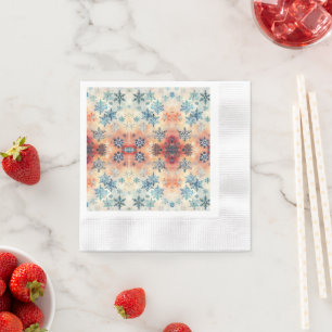 Serviette En Papier Motif Flocons de Neige Vintage - Serviettes en Pap