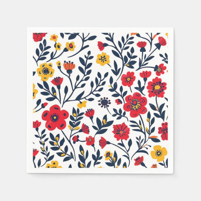Serviette En Papier Motif floral (Devant)
