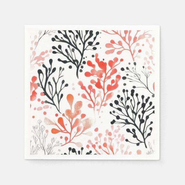 Serviette En Papier motif floral (Devant)