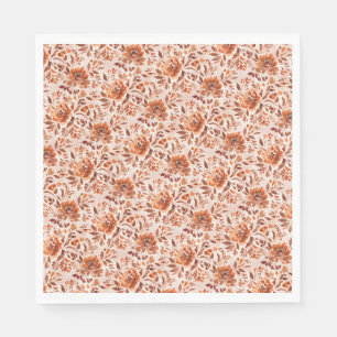Serviette En Papier Motif floral abstrait aquarelle couleurs d'automne