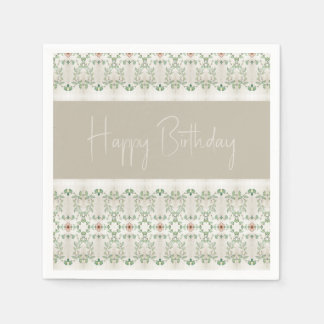 Serviette En Papier Motif Floral Accentué