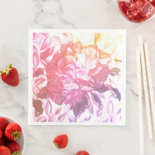 Serviette En Papier motif floral, amour nature, rose