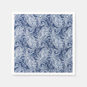 Serviette En Papier Motif floral bleu