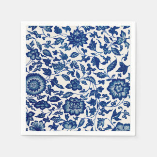 Serviette En Papier Motif floral bleu – Papier élégant pour cocktail d