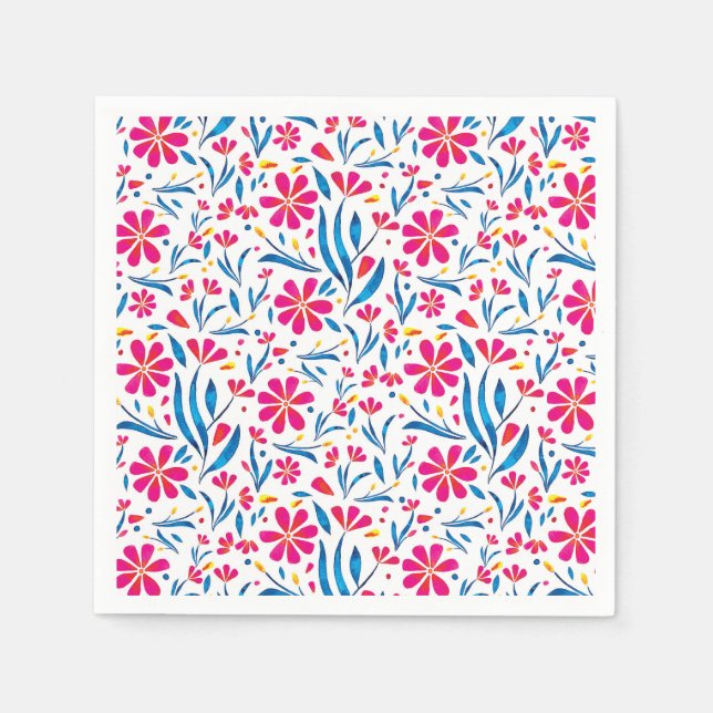 Serviette En Papier Motif floral d'aquarelle (Devant)